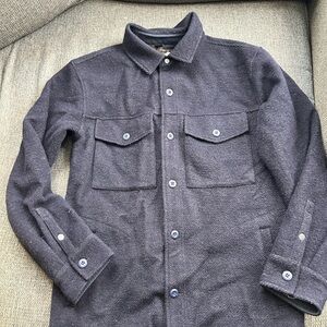 REI Co-Op Men's S Norseland Lined Button Up Navy Jacket Wool Blend Coat